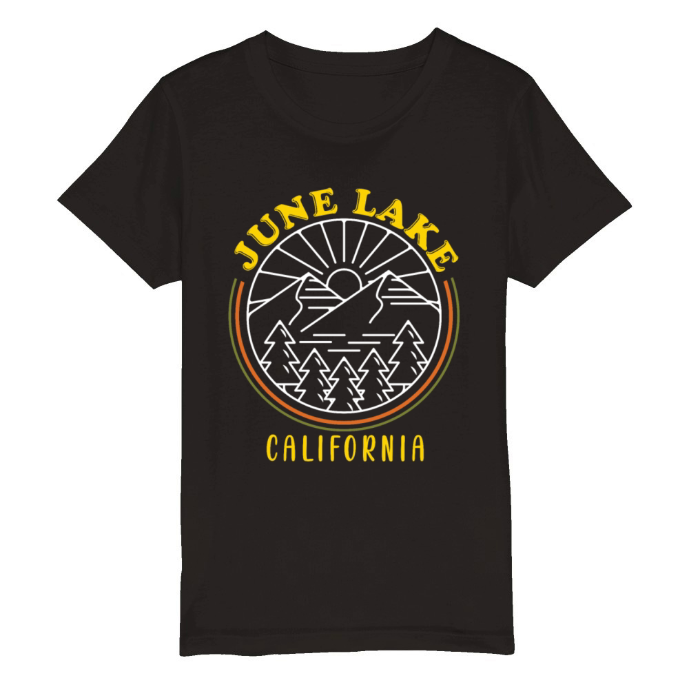 JUNE LAKE CALIFORNIA Fan Vintage Nevada June Organic Kids Crewneck T-shirt