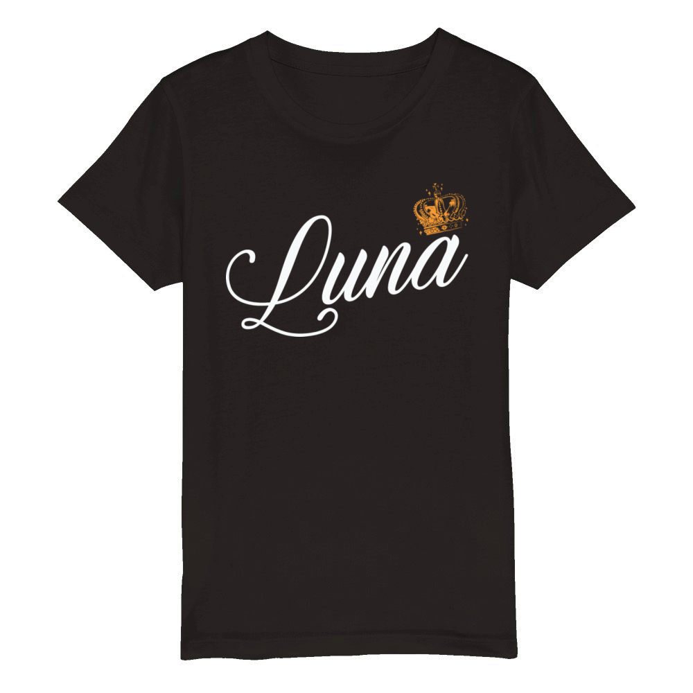 Luna Custom Name for Women Kids Toddlers - Luna Organic Kids Crewneck T-shirt