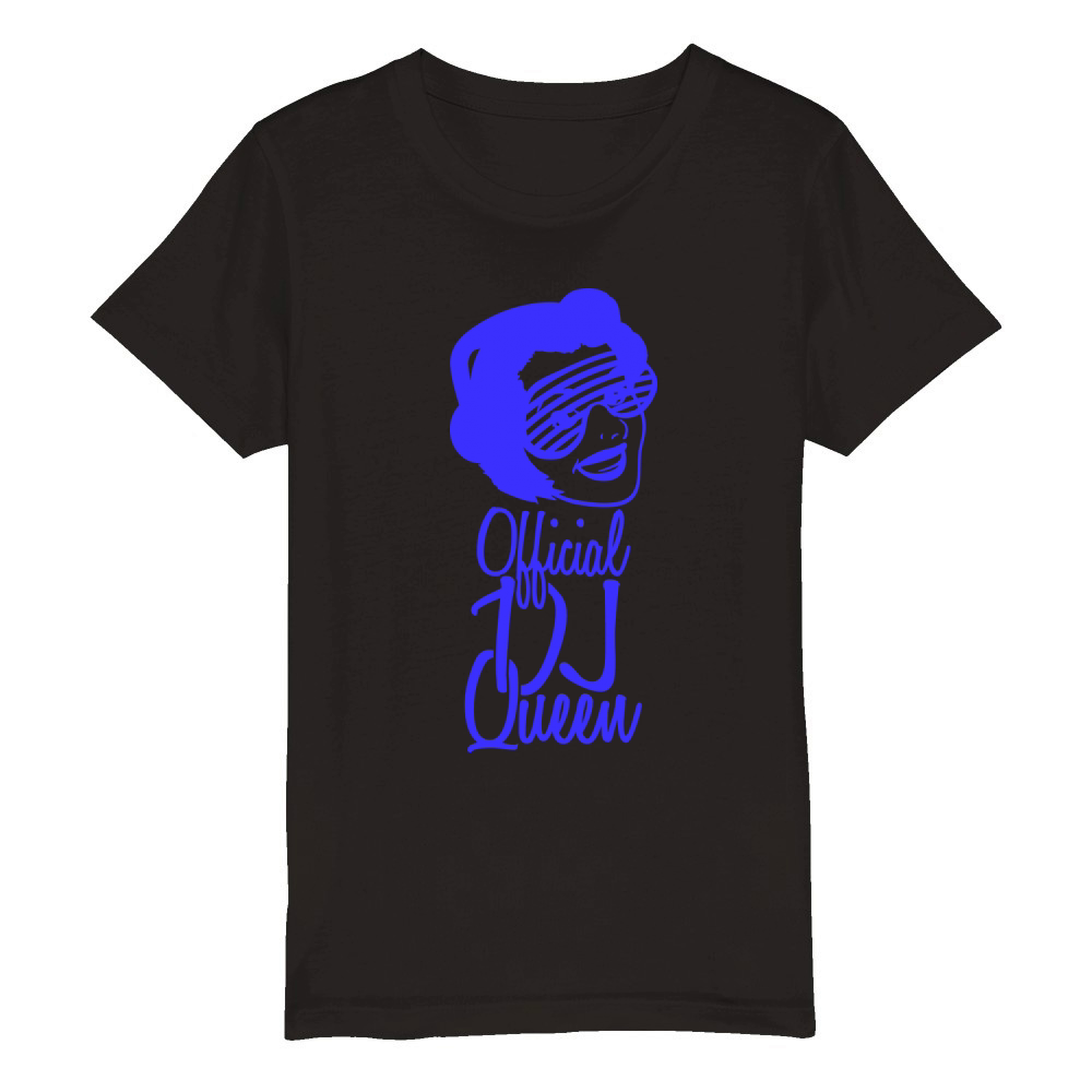 Official DJ Queen Party Retro Vintage Head Face Organic Kids Crewneck T-shirt