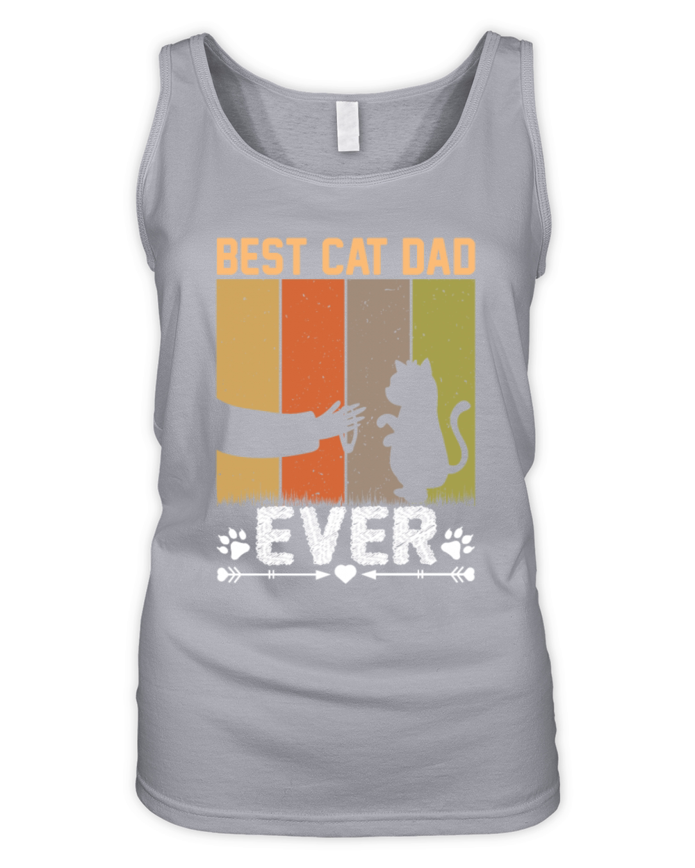 Best Cat Dad Ever Funny Vintage Cats Lover Organic Women's Tank Top