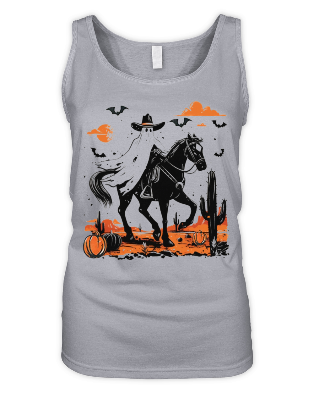 Spooky Ghost Cowboy Rodeo Vintage Halloween Organic Women's Tank Top