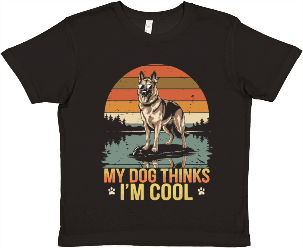 German Shepherd My Dog Thinks Im Cool Premium Kids Crewneck T-shirt