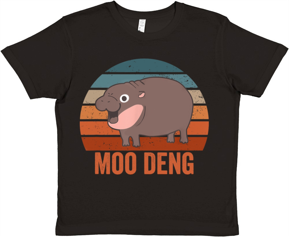Moo Deng baby hippo zoo baby hippo Vintage Premium Kids Crewneck T-shirt