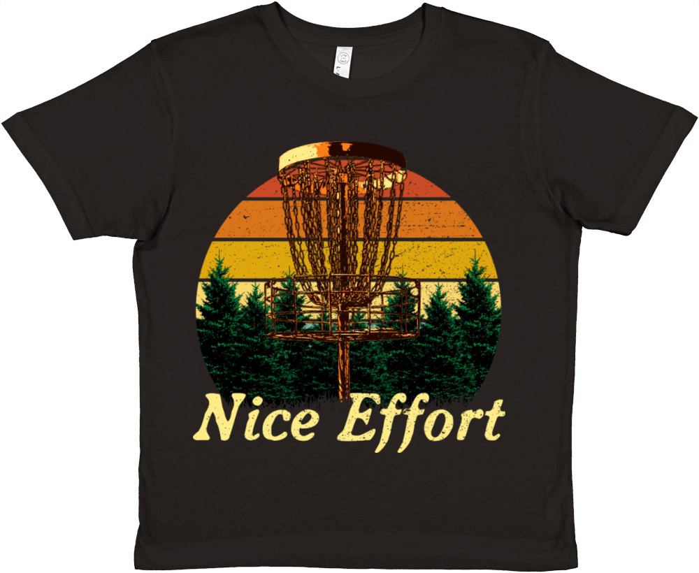 Nice Effort Funny Disc Golf Humor Golfer Sarcastic Premium Kids Crewneck T-shirt
