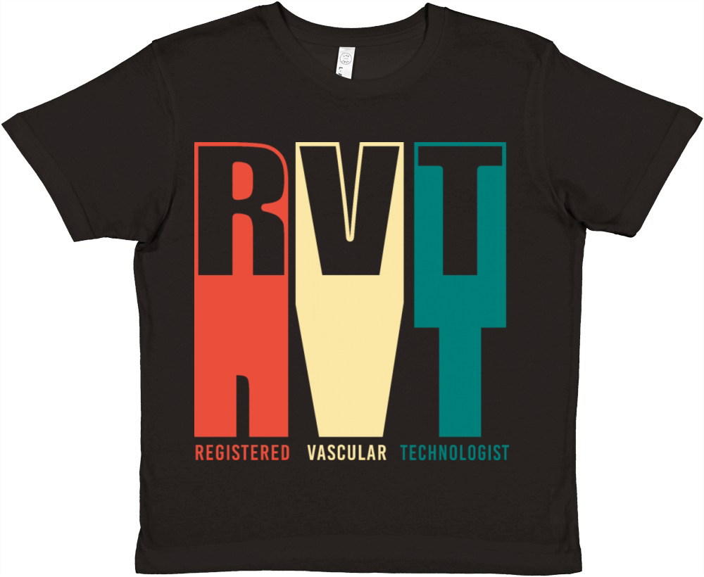 Retro Colorful Registered Vascular Technologist Premium Kids Crewneck T-shirt