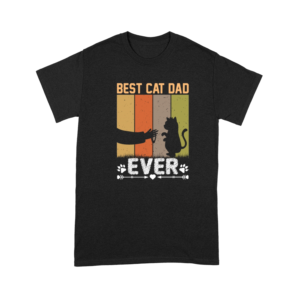Best Cat Dad Ever Funny Vintage Cats Lover Premium T-shirt