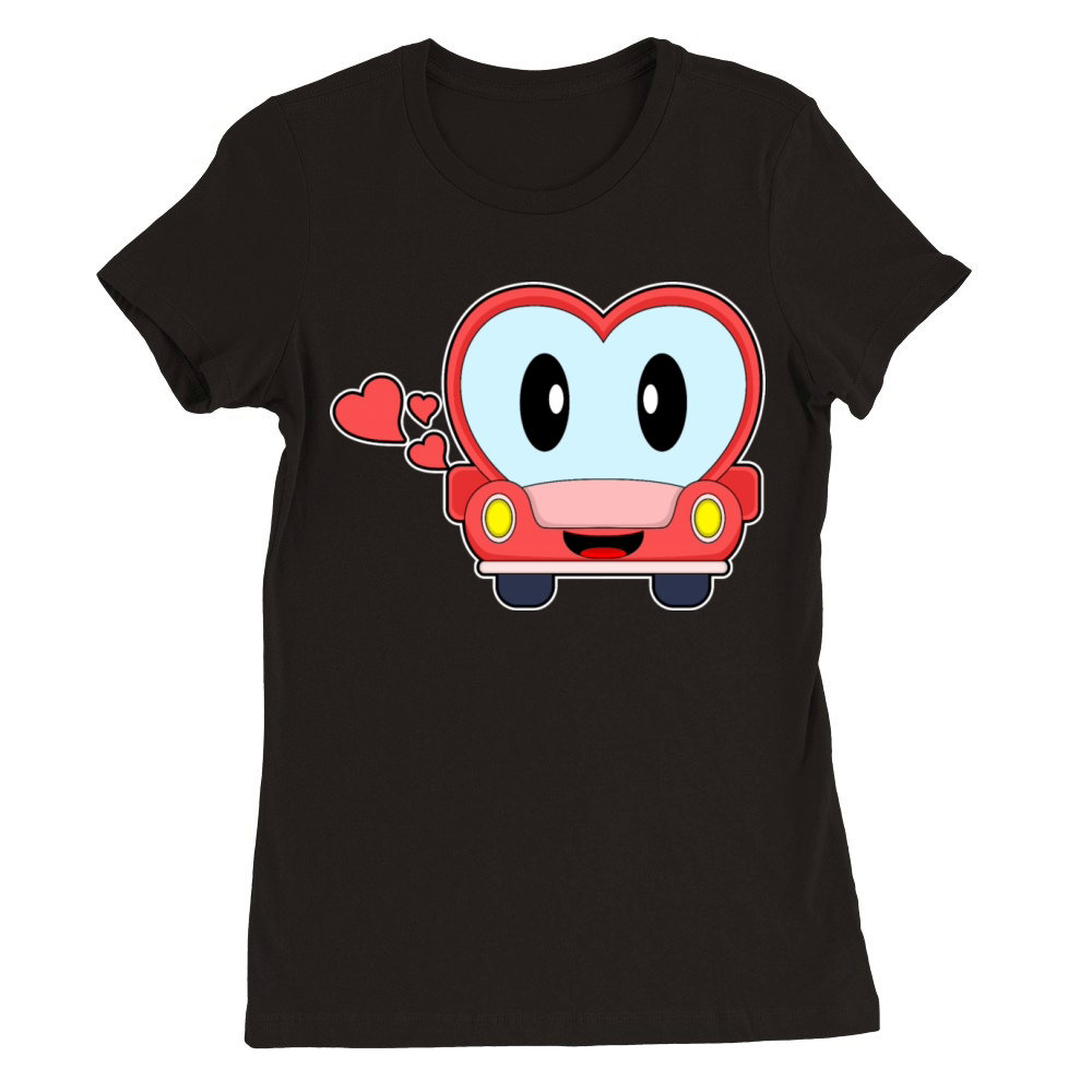 Heart Car Premium Womens Crewneck T-shirt