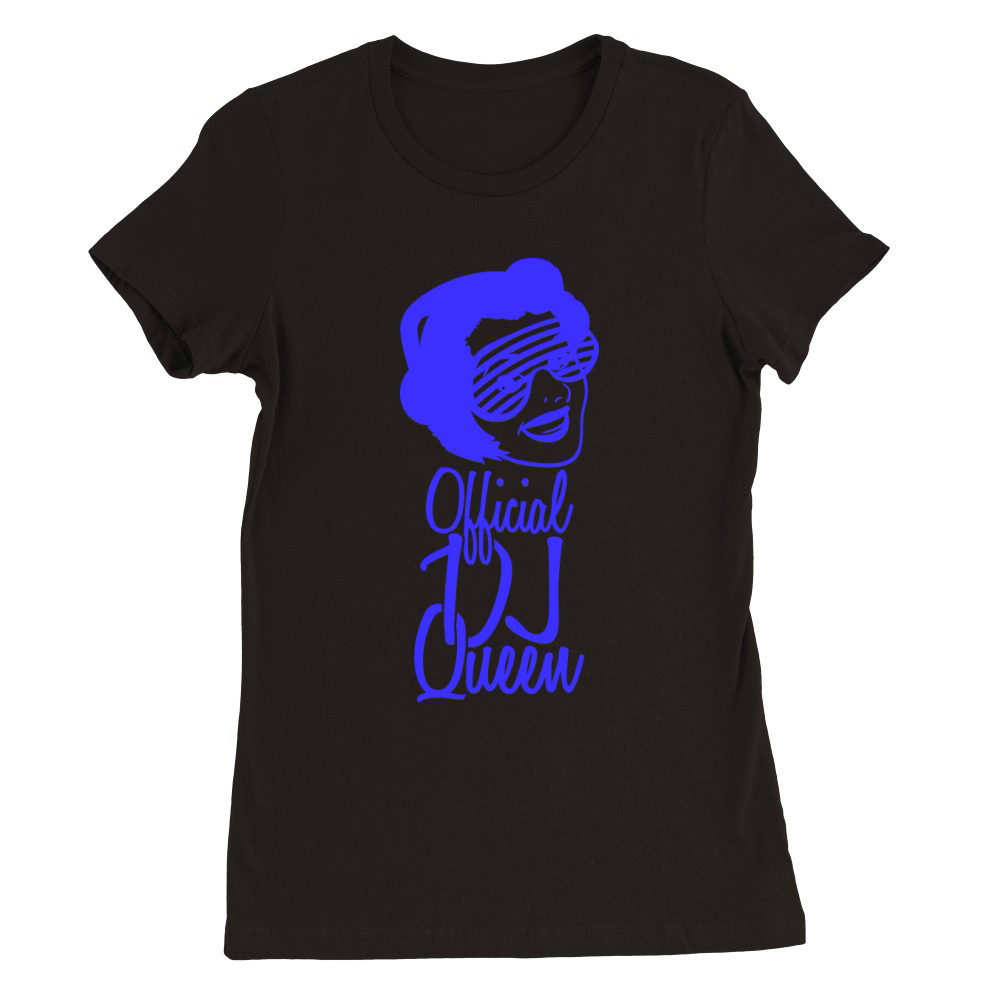 Official DJ Queen Party Retro Vintage Head Face Premium Womens Crewneck T-shirt