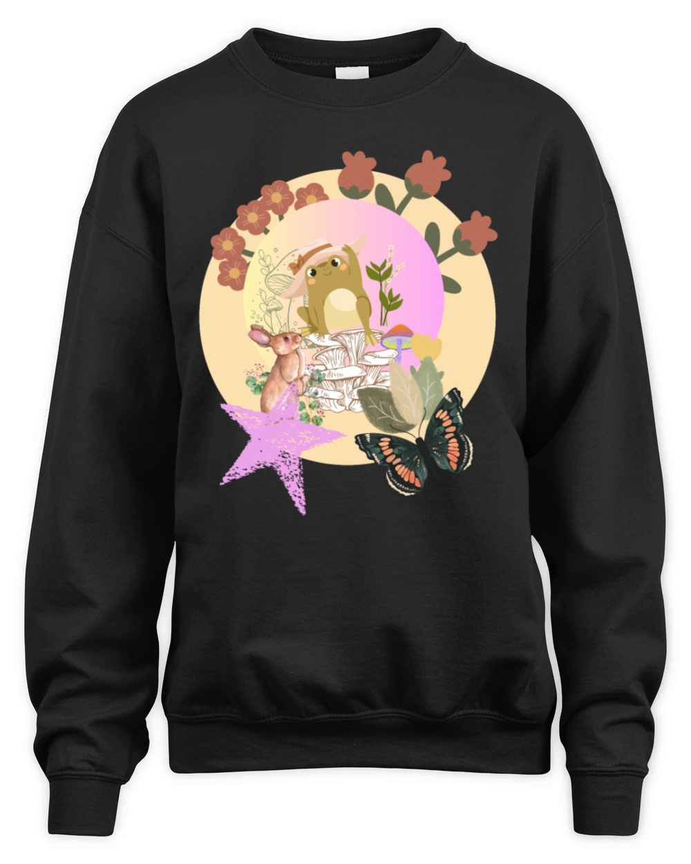 Cottagecore Frog Unisex Premium Crewneck Sweatshirt