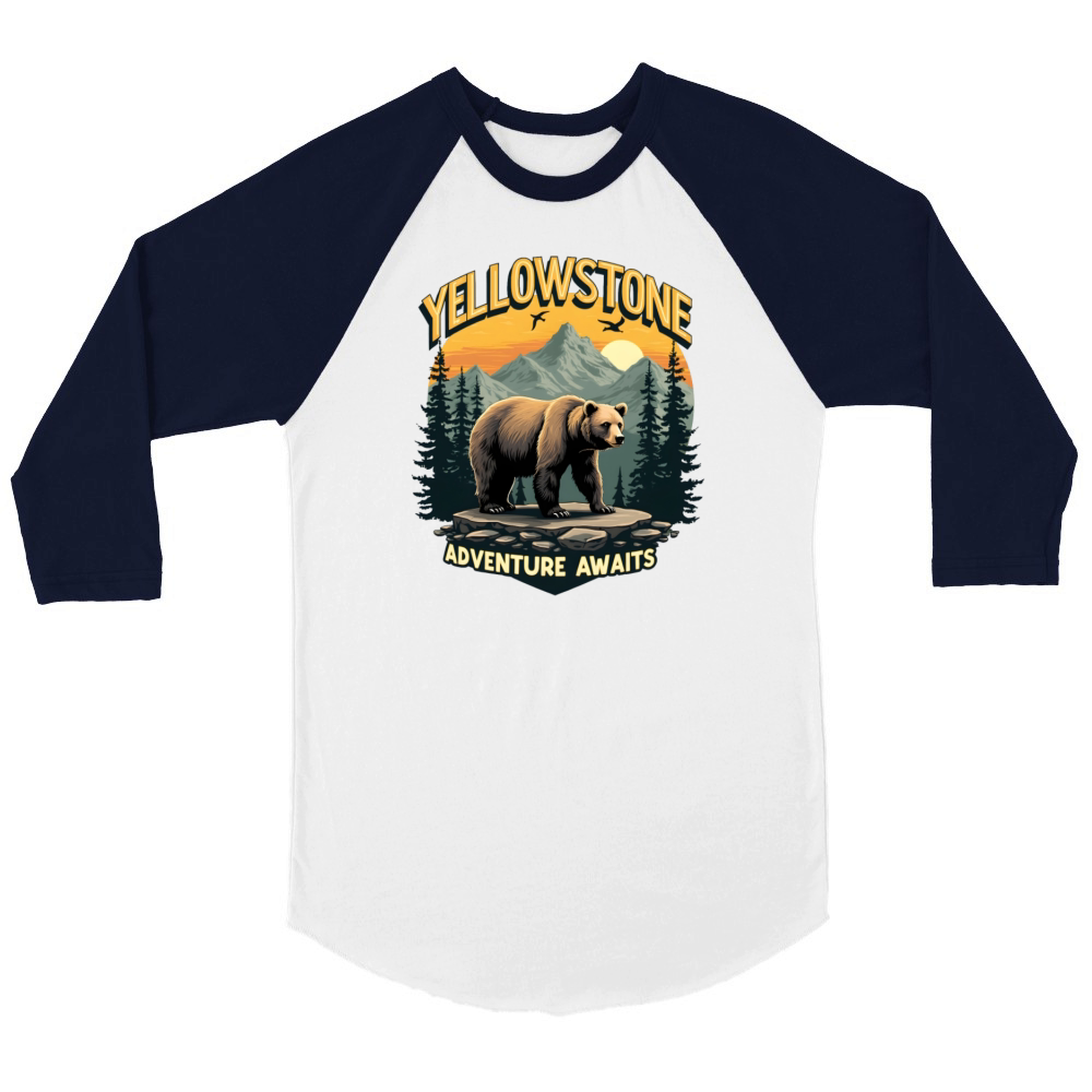 Yellowstone Adventure Awaits Unisex ¾ sleeve Raglan T-shirt