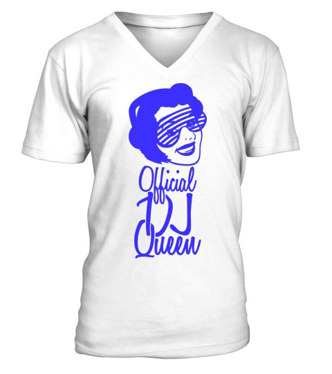 Official DJ Queen Party Retro Vintage Head Face V-Neck T-shirt