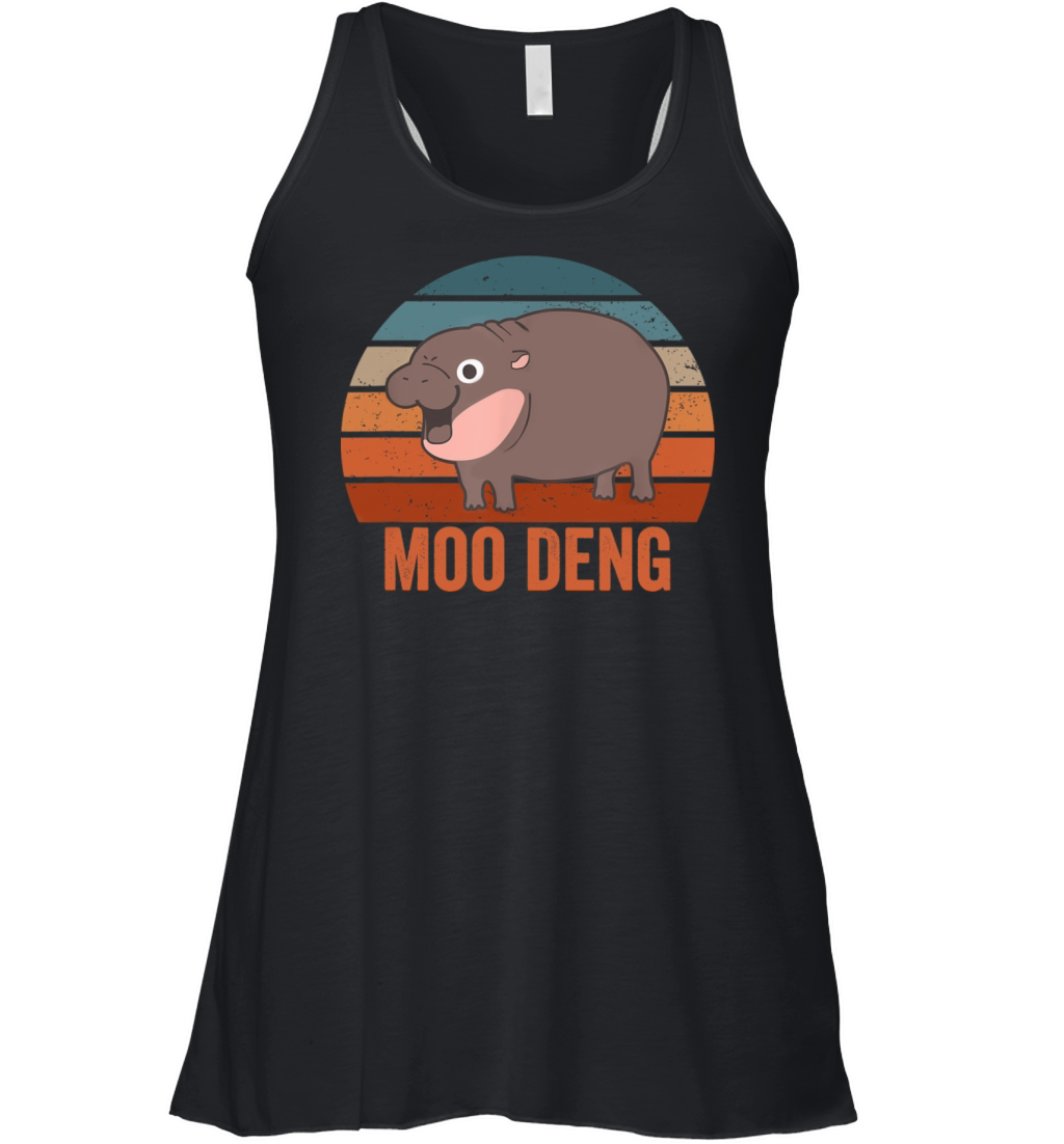 Moo Deng baby hippo zoo baby hippo Vintage Women's Flowy Tank Top