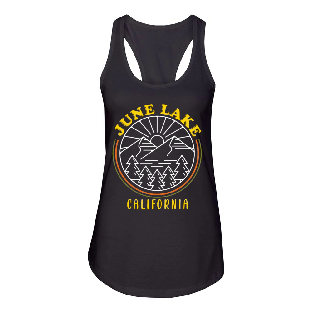 JUNE LAKE CALIFORNIA Fan Vintage Nevada June Women's Racerback Tank