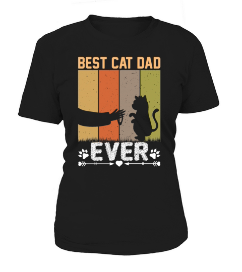 Best Cat Dad Ever Funny Vintage Cats Lover Women's T-Shirt