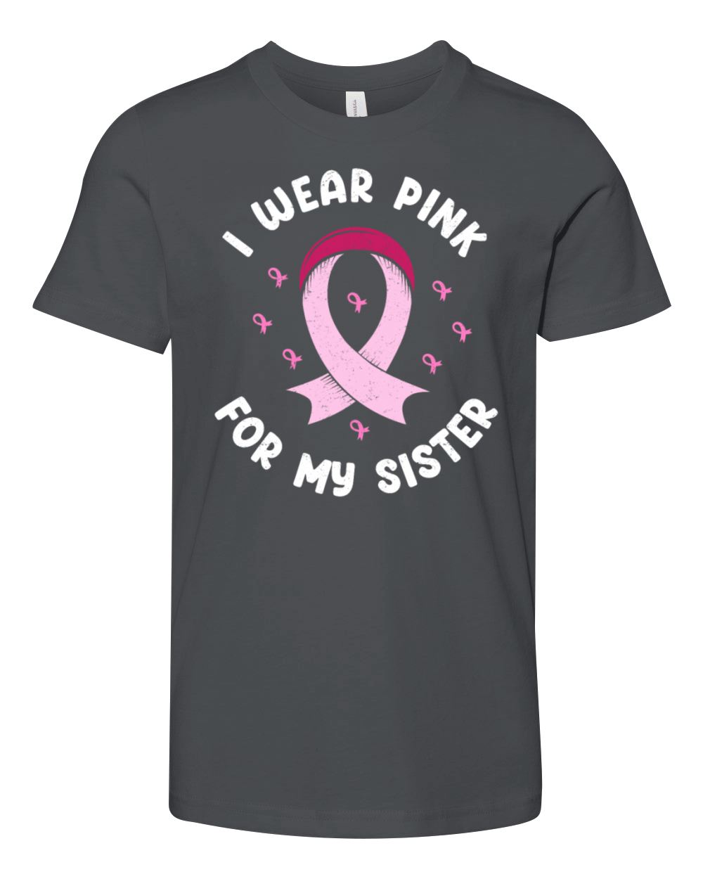 I Wear Pink For My Sister Breast Cancer Youth Unisex Jersey Tee