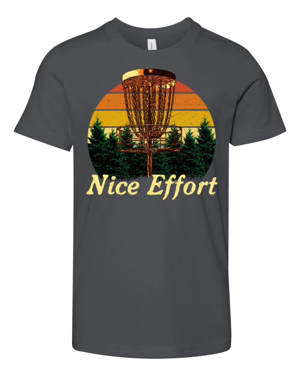 Nice Effort Funny Disc Golf Humor Golfer Sarcastic Youth Unisex Jersey Tee