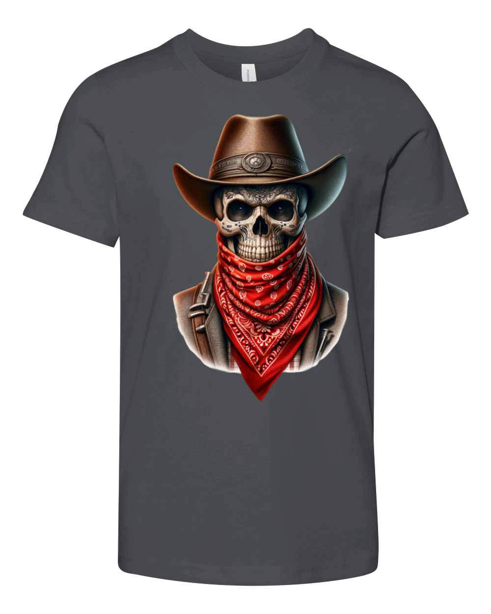 Outlaw Cowboy Skull Youth Unisex Jersey Tee