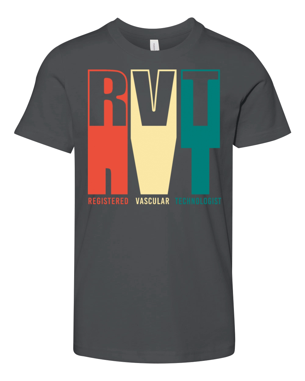 Retro Colorful Registered Vascular Technologist Youth Unisex Jersey Tee