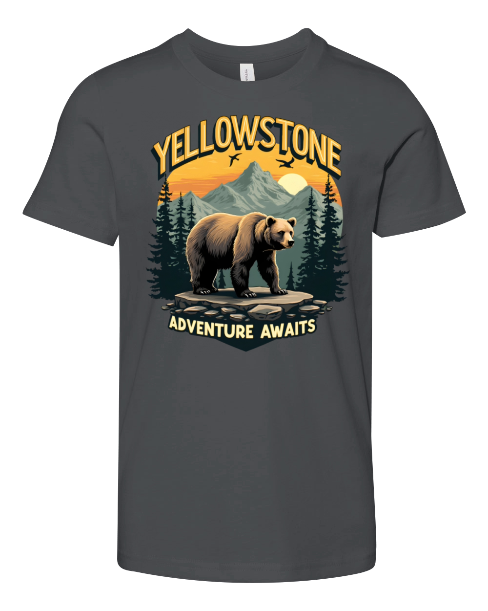 Yellowstone Adventure Awaits Youth Unisex Jersey Tee