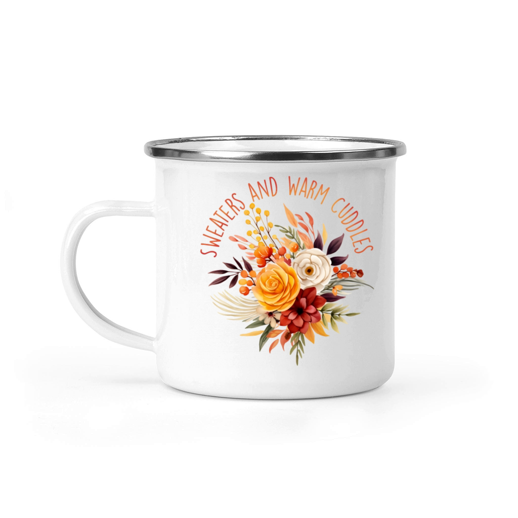 Sweaters And Warm Cuddles - Fall Season Camping Mug