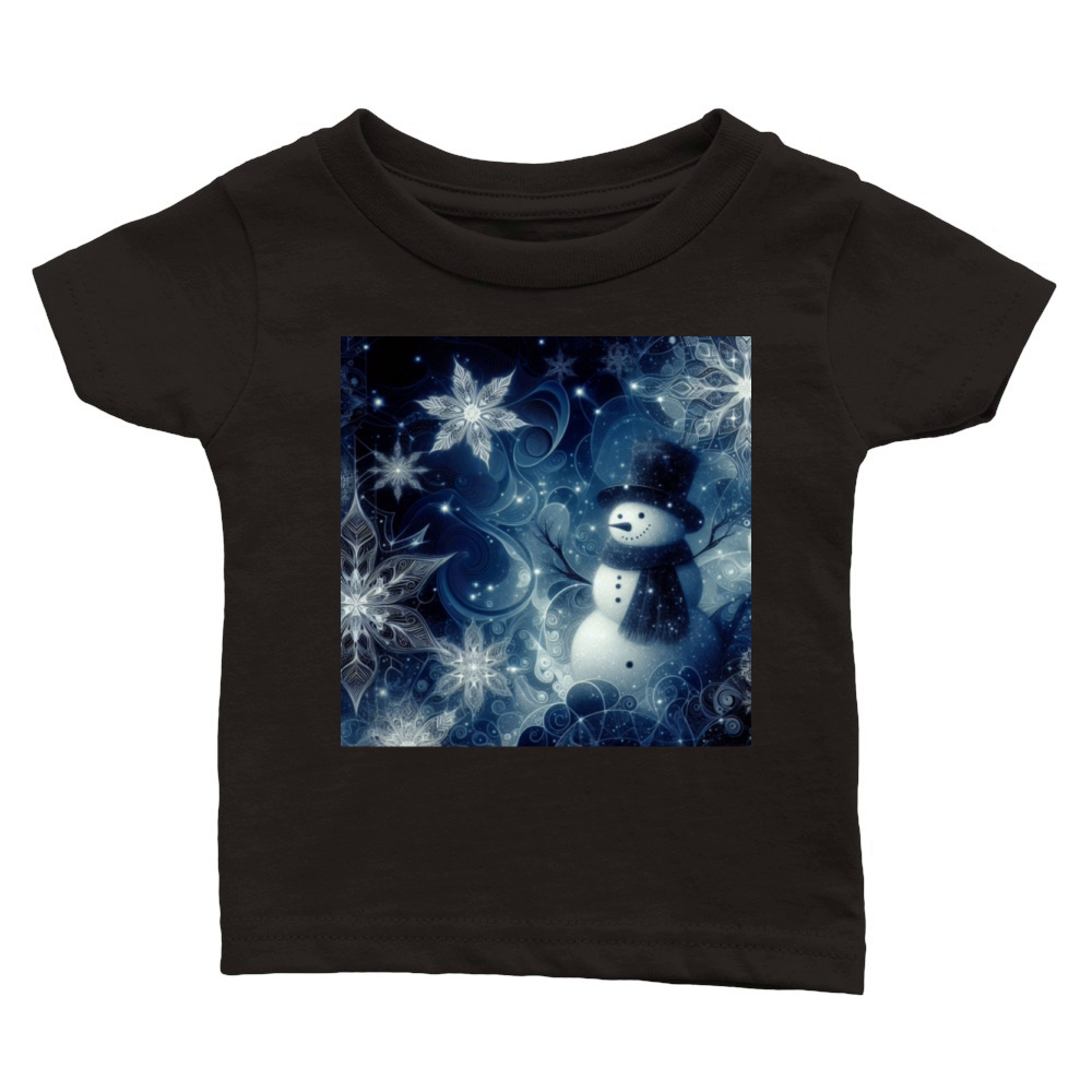 vintage snowman christmas holiday Classic Baby Crewneck T-shirt