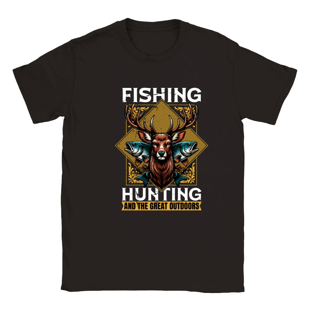 Fishing Hunting And The Great Outdoor Enthusiast Classic Kids Crewneck T-shirt