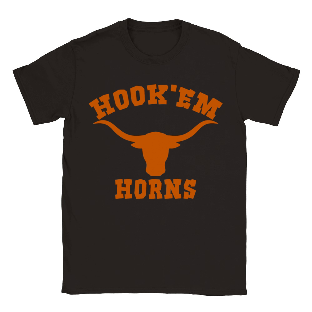 Hookem Horns State of Texas Bull Head Longhorn Classic Kids Crewneck T-shirt