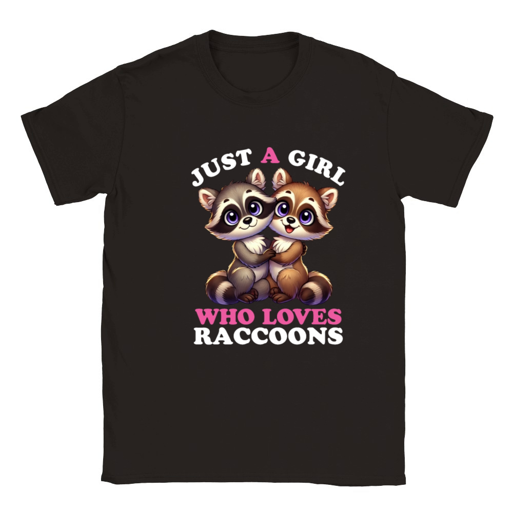 Just a Girl who Loves Raccoons Women Raccoon Lover Classic Kids Crewneck T-shirt