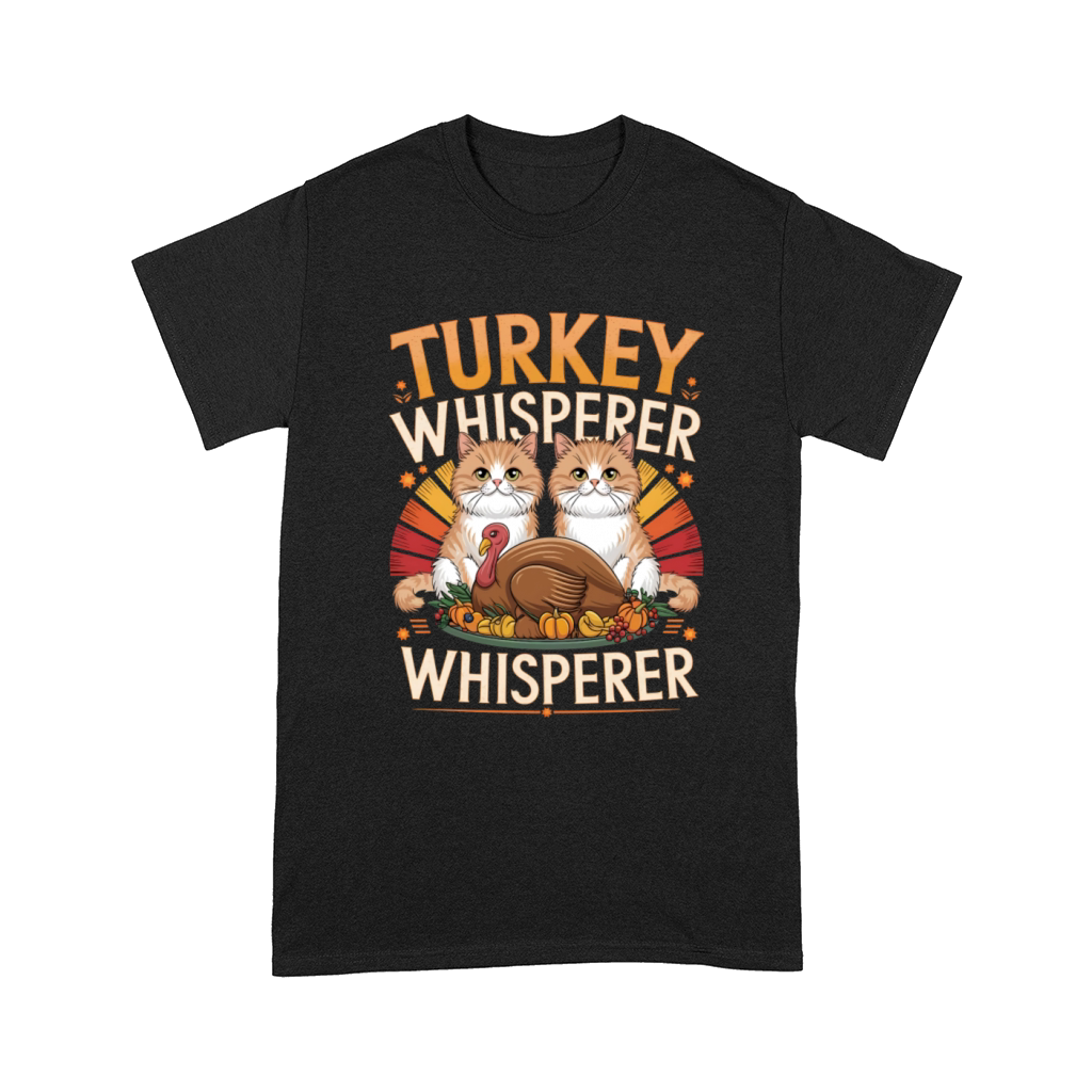 Playful Cats and Chef Turkey Thanksgiving Humor Comfort T-shirt