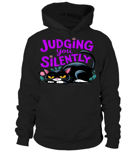 Judging You Silently - Funny Grumpy Cat Hoodie Unisex