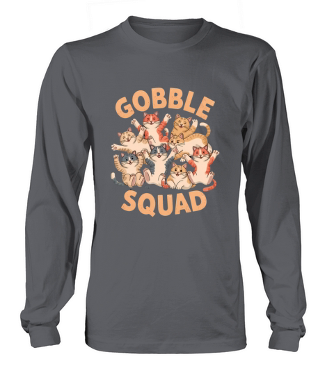 Playful Gobble Squad Cats Dressed as Turkeys Thank Long sleeved Unisex