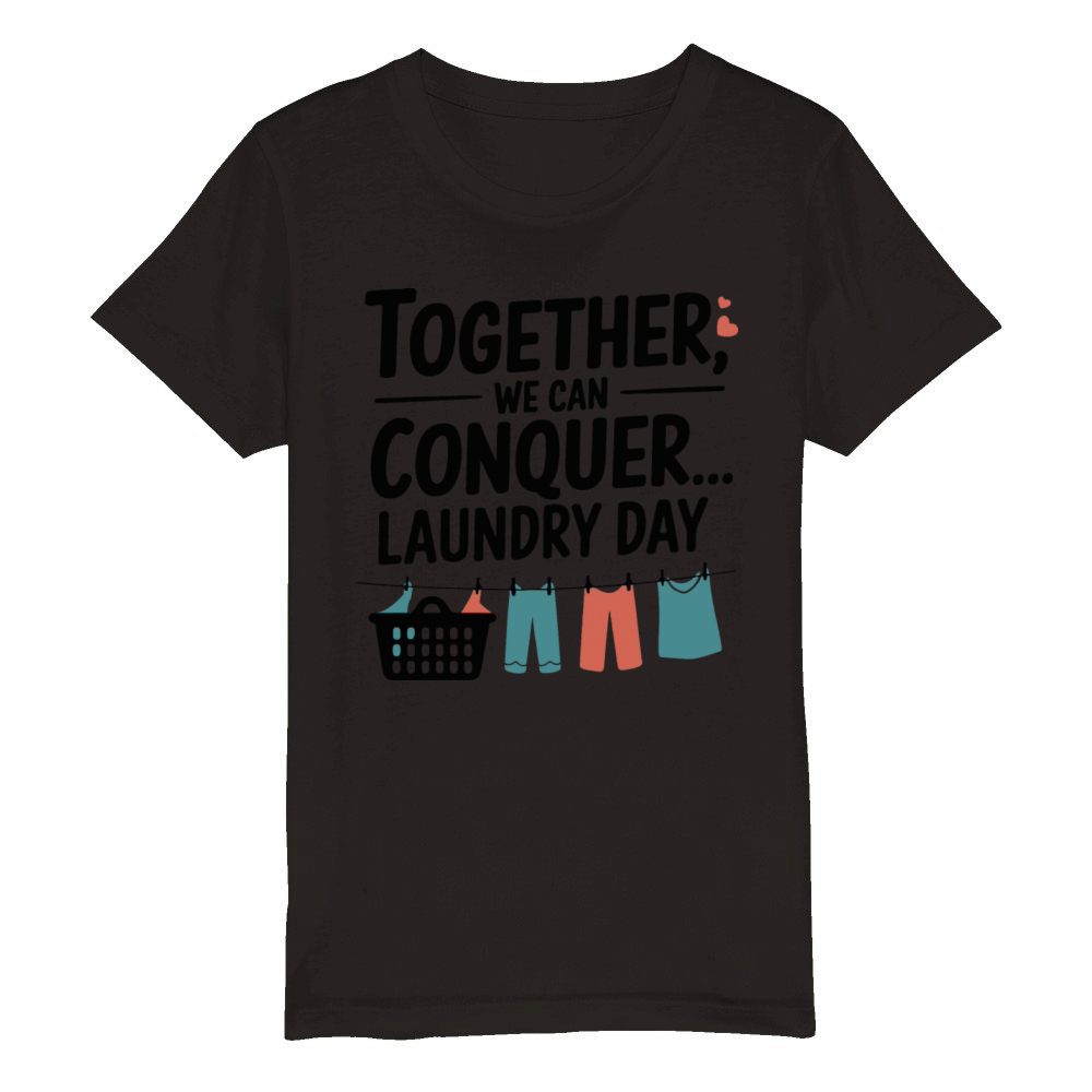 Funny Couples - Laundry Day Warriors Organic Kids Crewneck T-shirt