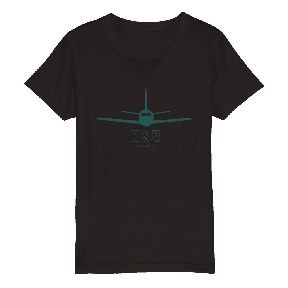 Huntsville Alabama Airplane Logo Airport Code HSV Organic Kids Crewneck T-shirt