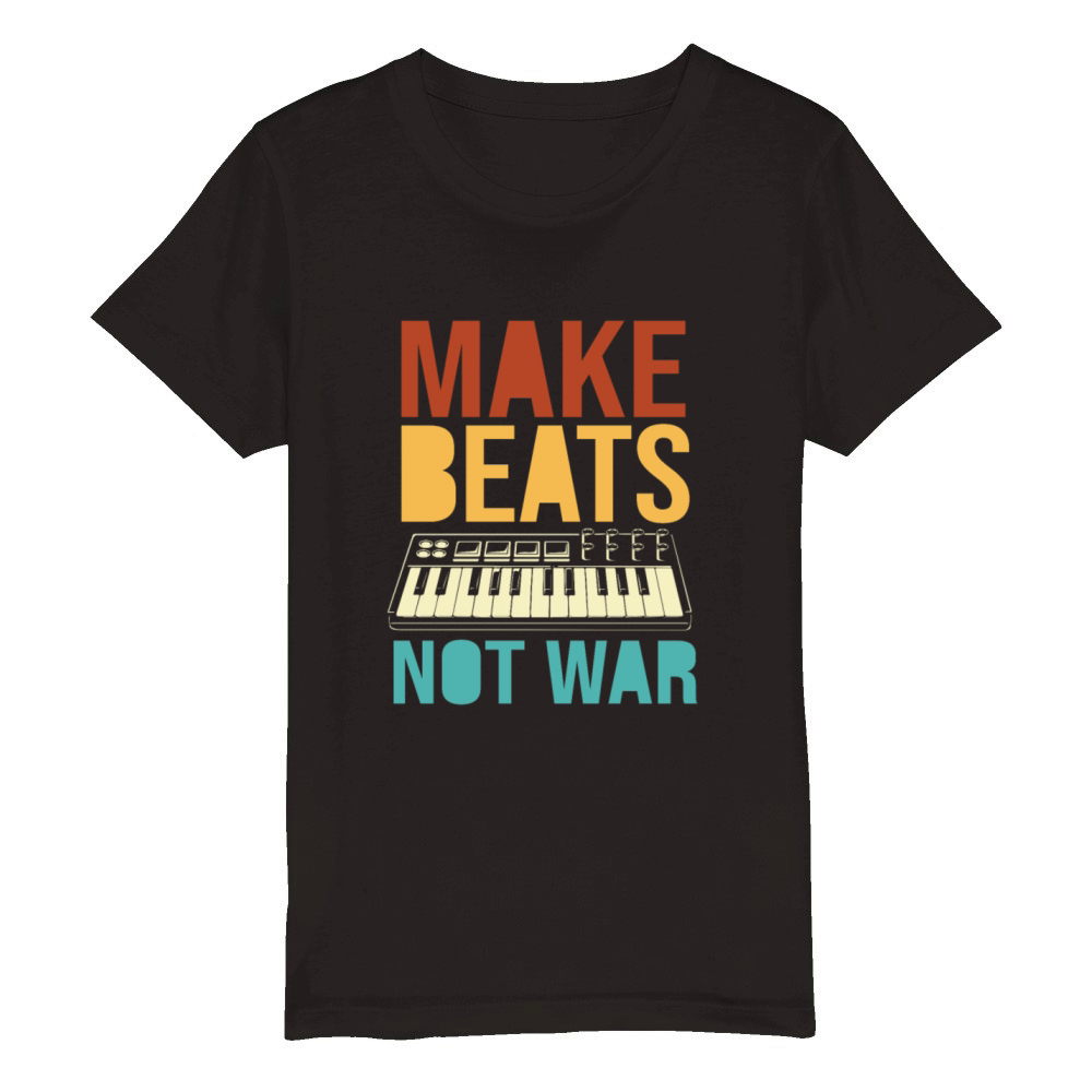 Retro vintage Music Producer Make Beats Not War Organic Kids Crewneck T-shirt