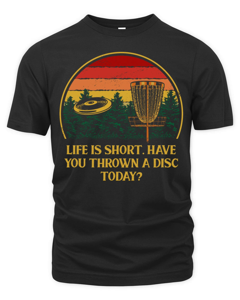 Life Is Short Throw a Disc Today Disc Golf Sayings Organic Unisex T-shirt