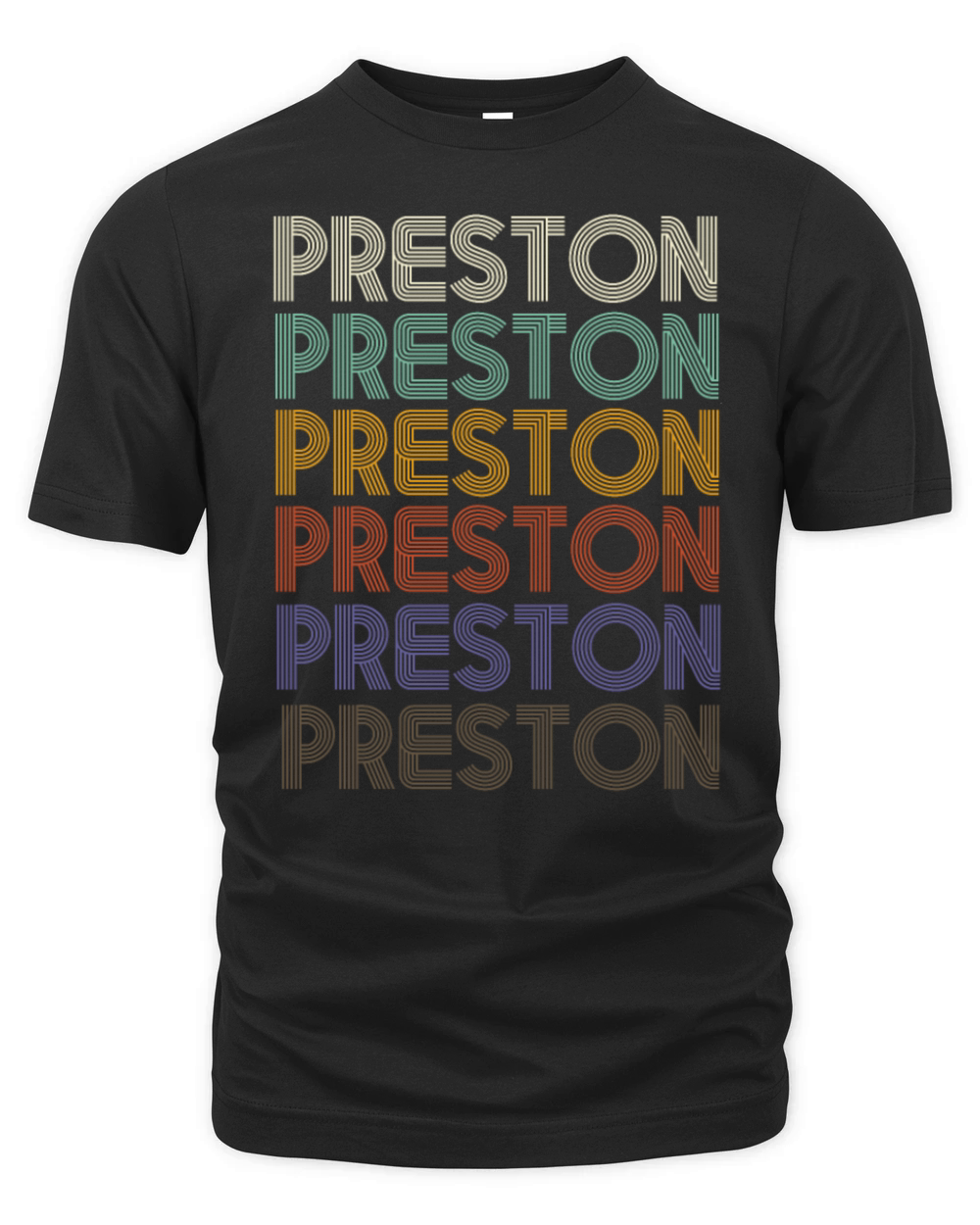 PRESTON First Name Retro Pattern Vintage Stylet Organic Unisex T-shirt