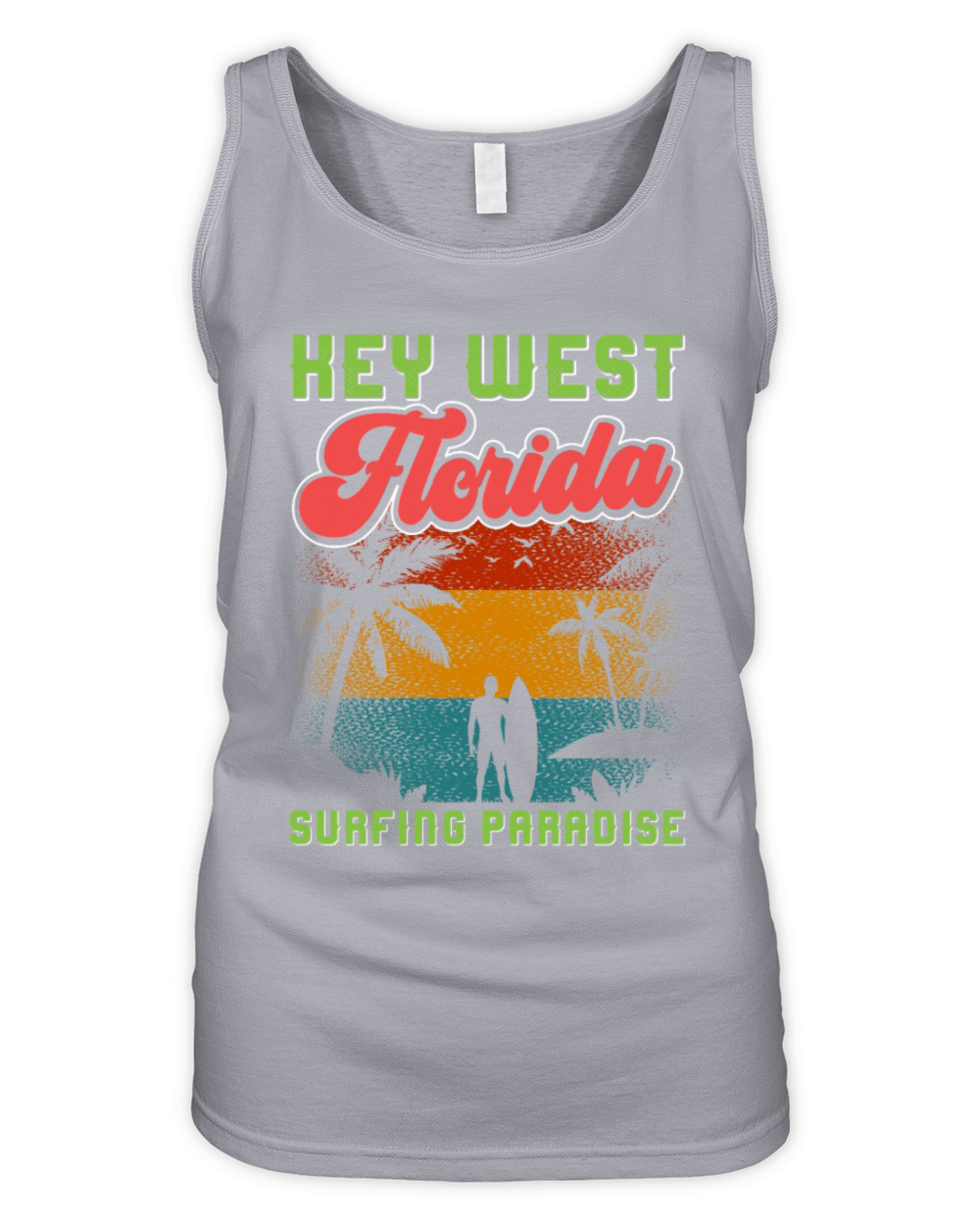KEY-WEST FLORIDA SURFING PARADISE Vintage Organic Women's Tank Top