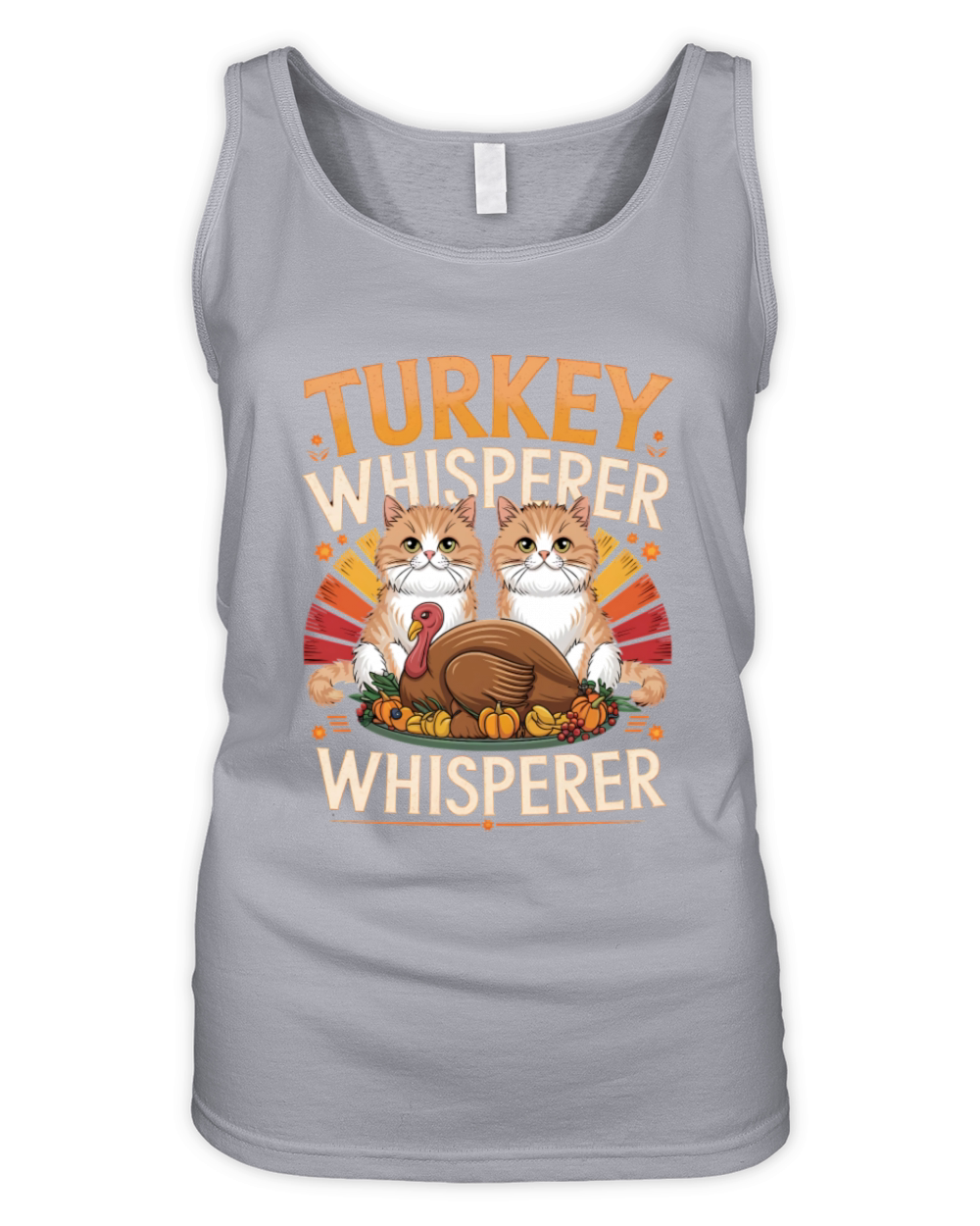 Playful Cats and Chef Turkey Thanksgiving Humor Organic Women's Tank Top