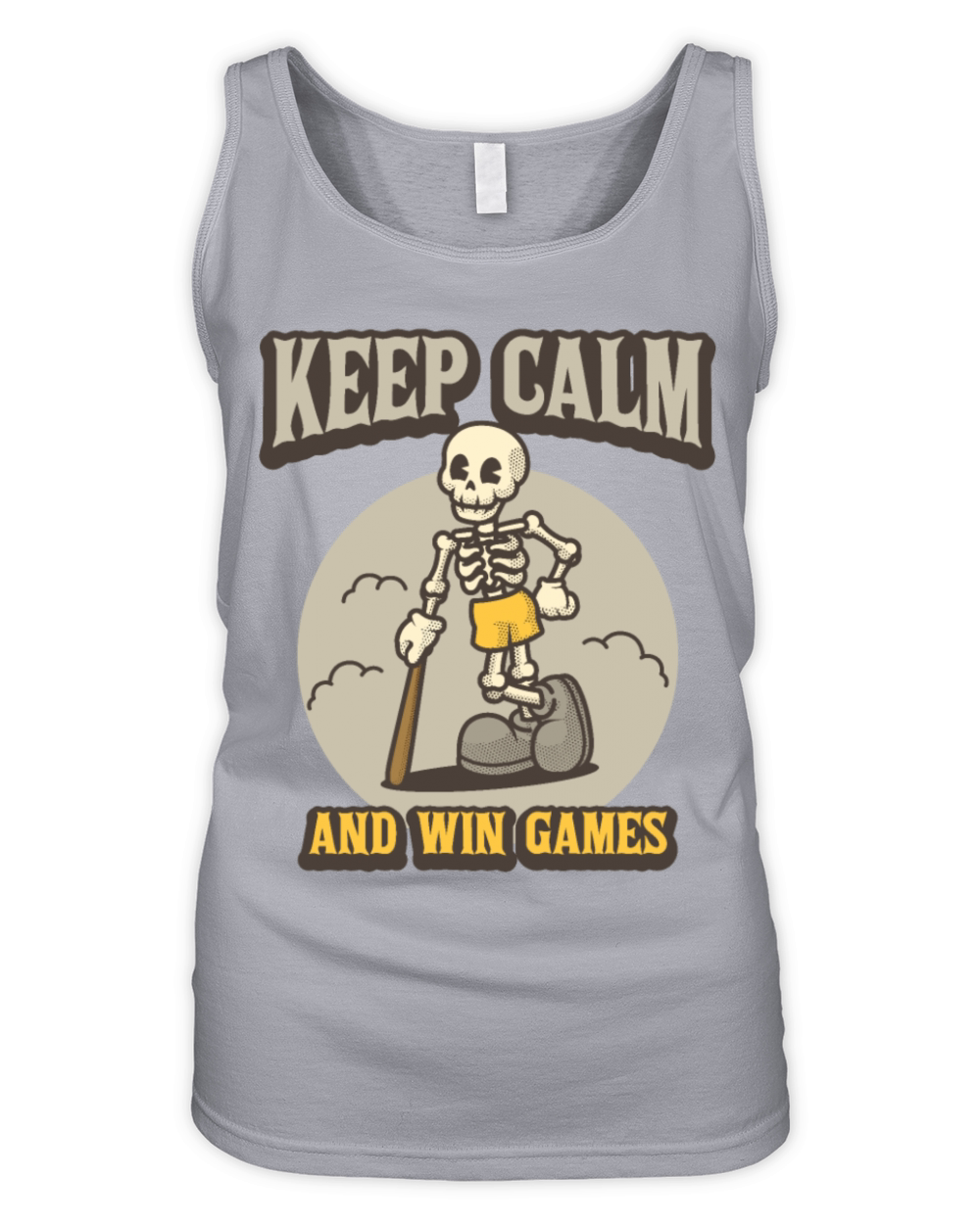 Retro Skull Baseball Vintage Mascot Classic Organic Women's Tank Top
