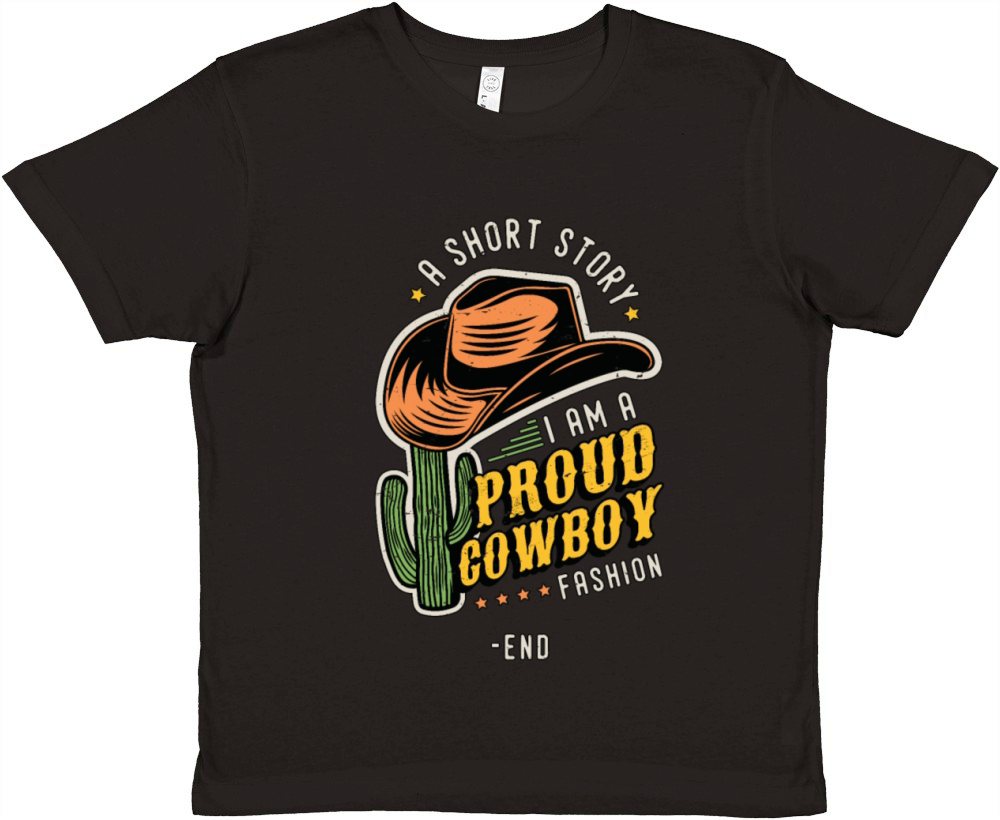 Cowboy Fashion A Short Story I Am A Proud Rancher Premium Kids Crewneck T-shirt