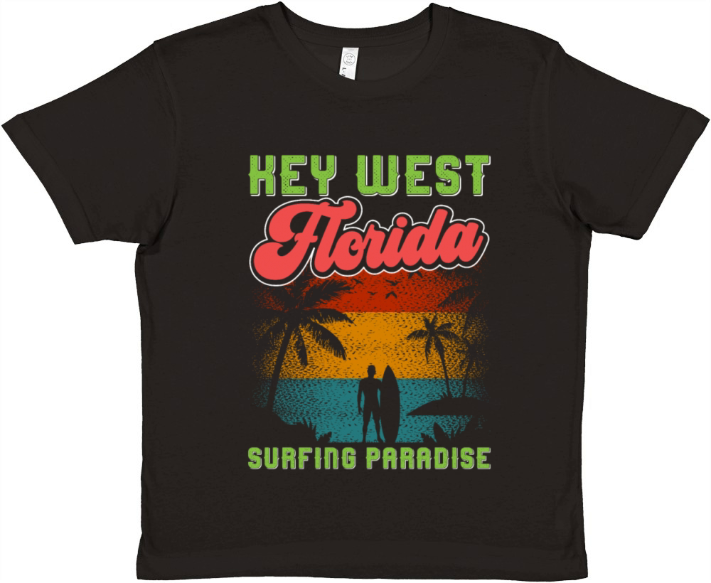 KEY-WEST FLORIDA SURFING PARADISE Vintage Premium Kids Crewneck T-shirt
