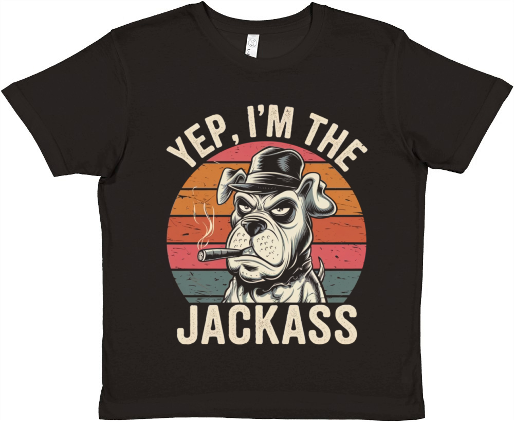 Yep I m The Jackass Funny Vintage Halloween dog Premium Kids Crewneck T-shirt