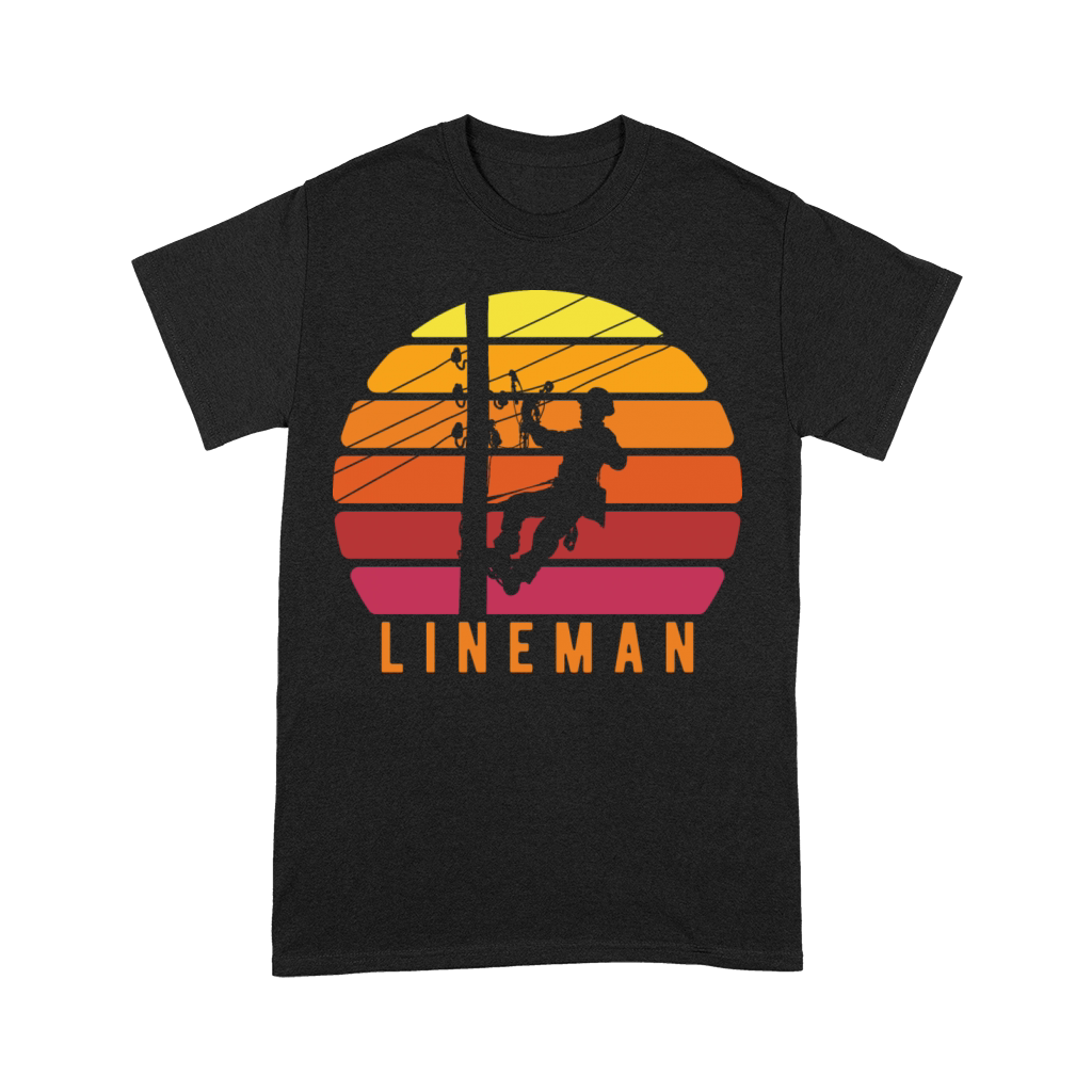 Lineman Vintage Retro Electrician Gift Premium T-shirt