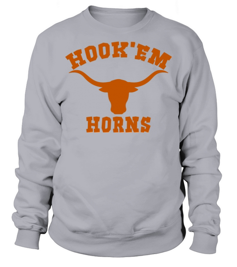 Hookem Horns State of Texas Bull Head Longhorn Sweatshirt Unisex