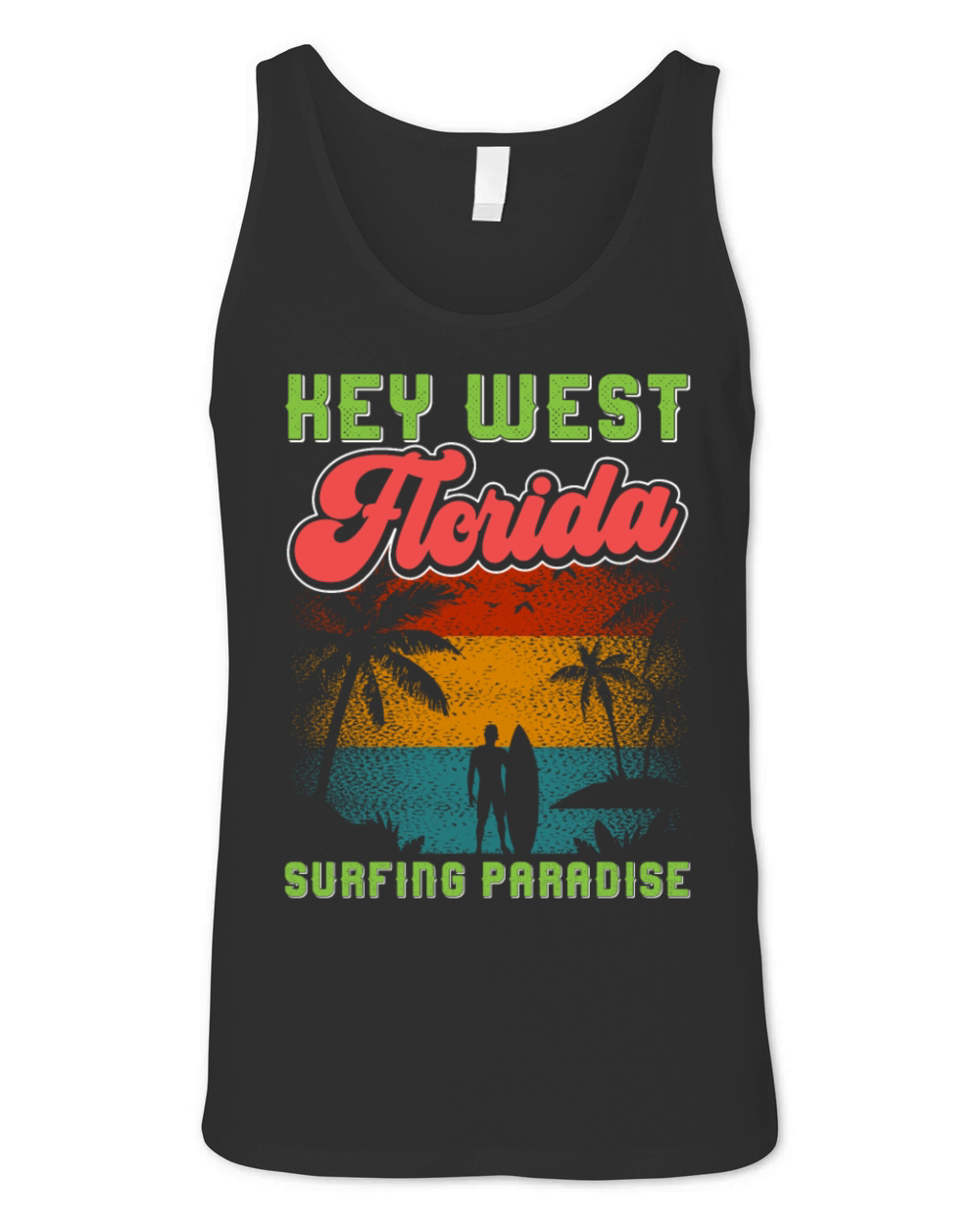 KEY-WEST FLORIDA SURFING PARADISE Vintage Unisex Jersey Tank