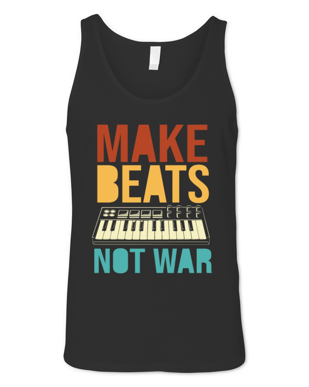 Retro vintage Music Producer Make Beats Not War Unisex Jersey Tank