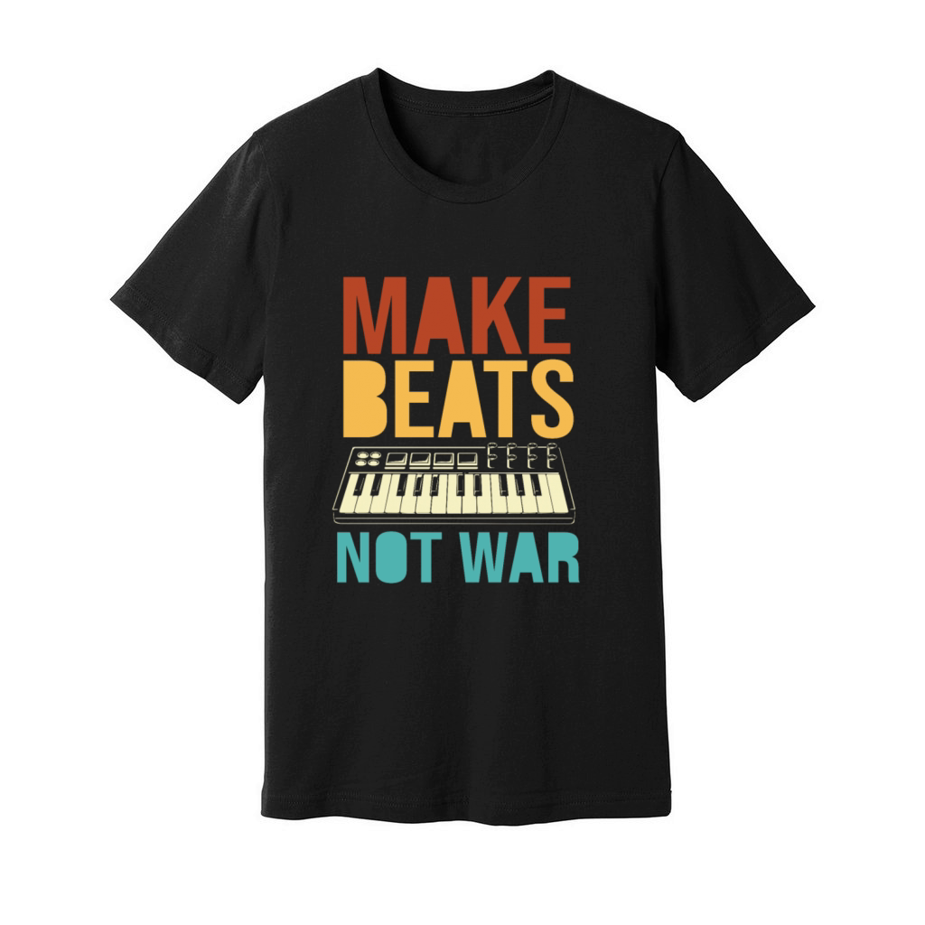 Retro vintage Music Producer Make Beats Not War Unisex Jersey Tee