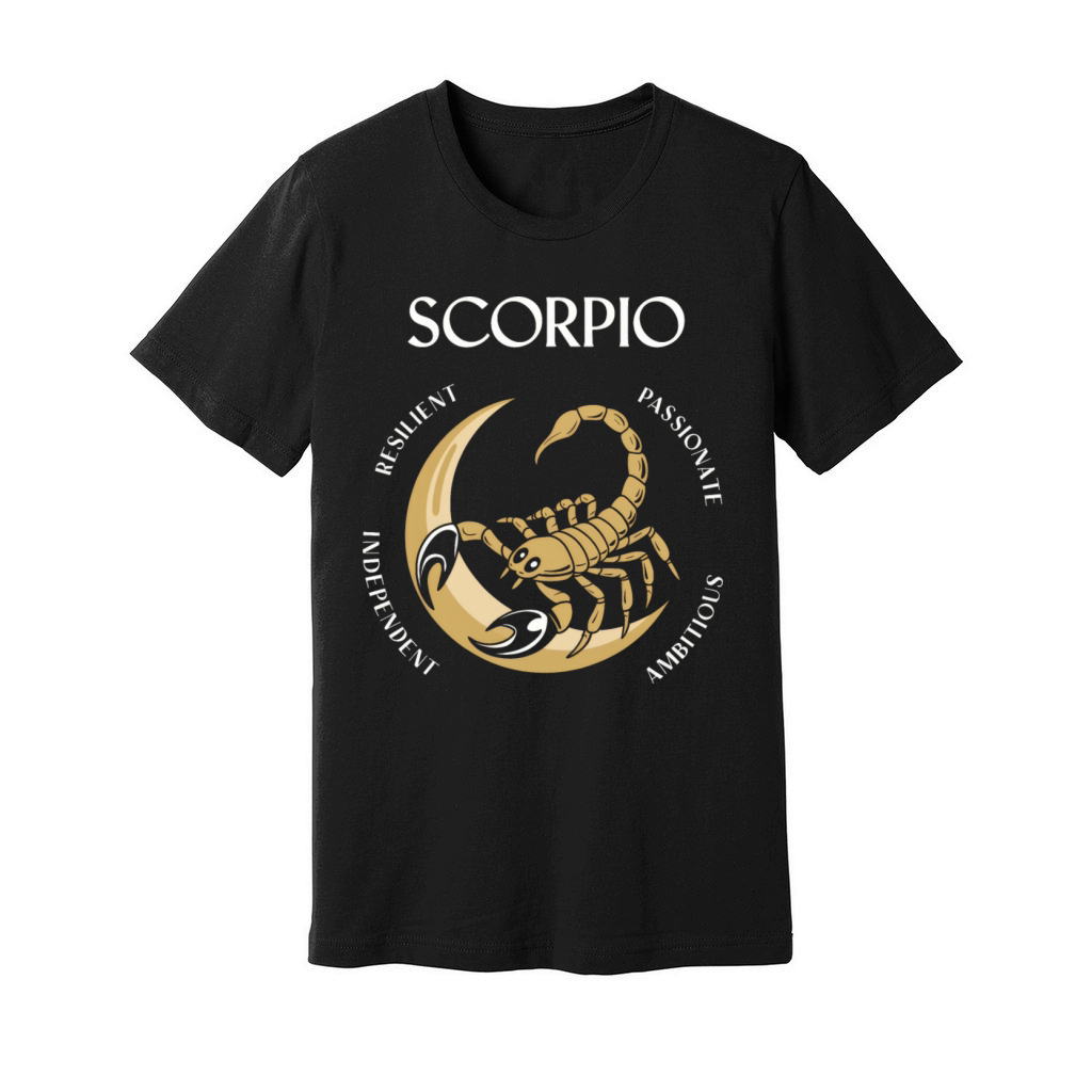 Scorpio Rising Ambitious Competitive Scorpio Trait Unisex Jersey Tee