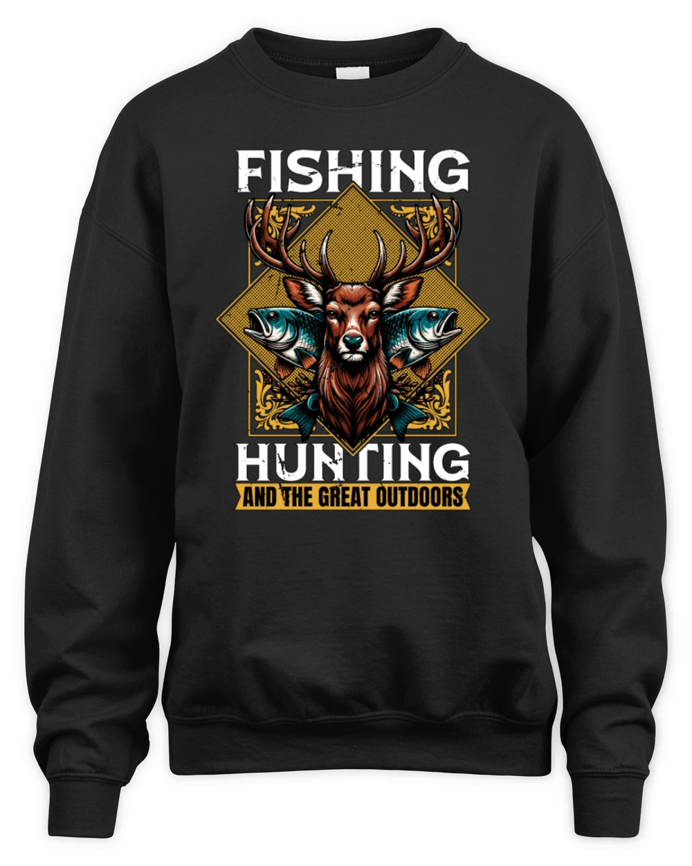 Fishing Hunting And The Great Outdoor Enthusiast Unisex Premium Crewneck Sweatshirt