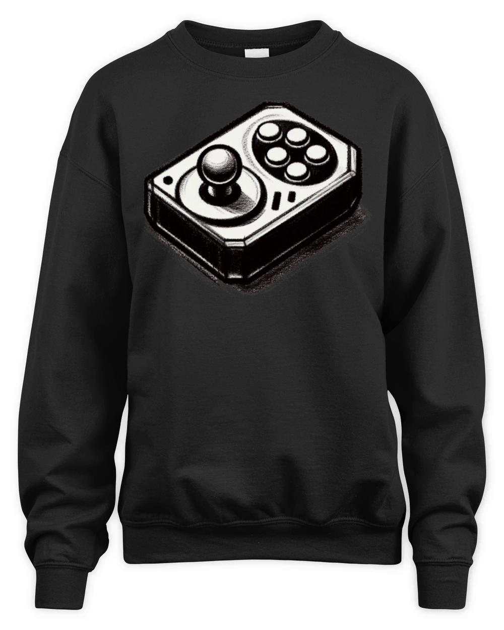 Gamer retro Joystick vintage charcoal gaming art 2 Unisex Premium Crewneck Sweatshirt